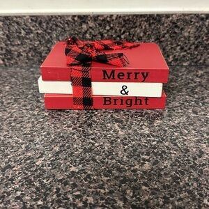 Christmas Stacked Books Decor